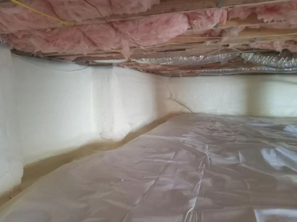 Crawl space encapsulation with closed-cell spray foam for Metal Roof Coating in Davenport