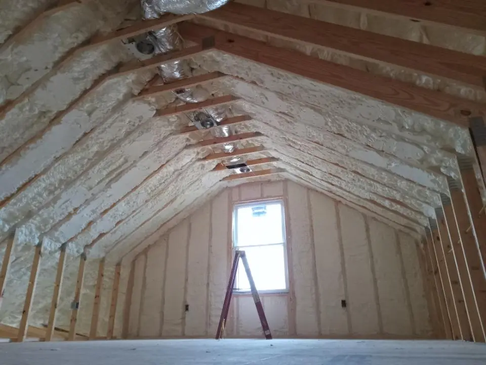 Spray foam roofing application for Crawl Space Insulation project in Davenport